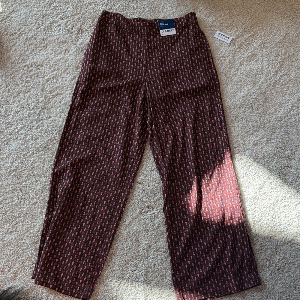 Old Navy Burgundy Patterned Trousers
